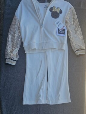 Minnie Mouse T.J.Maxx White and Gold Sequin Fabric Accent